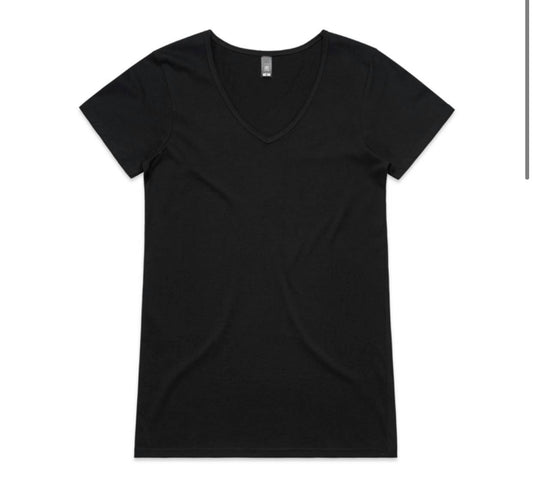 WOMENS Logo Printed | V Neck Tee - Full Colour Logo