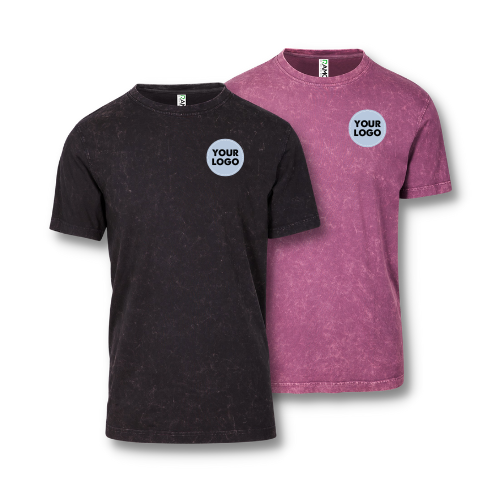 MENS Printed Stone Wash Tee | FULL Colour Logo