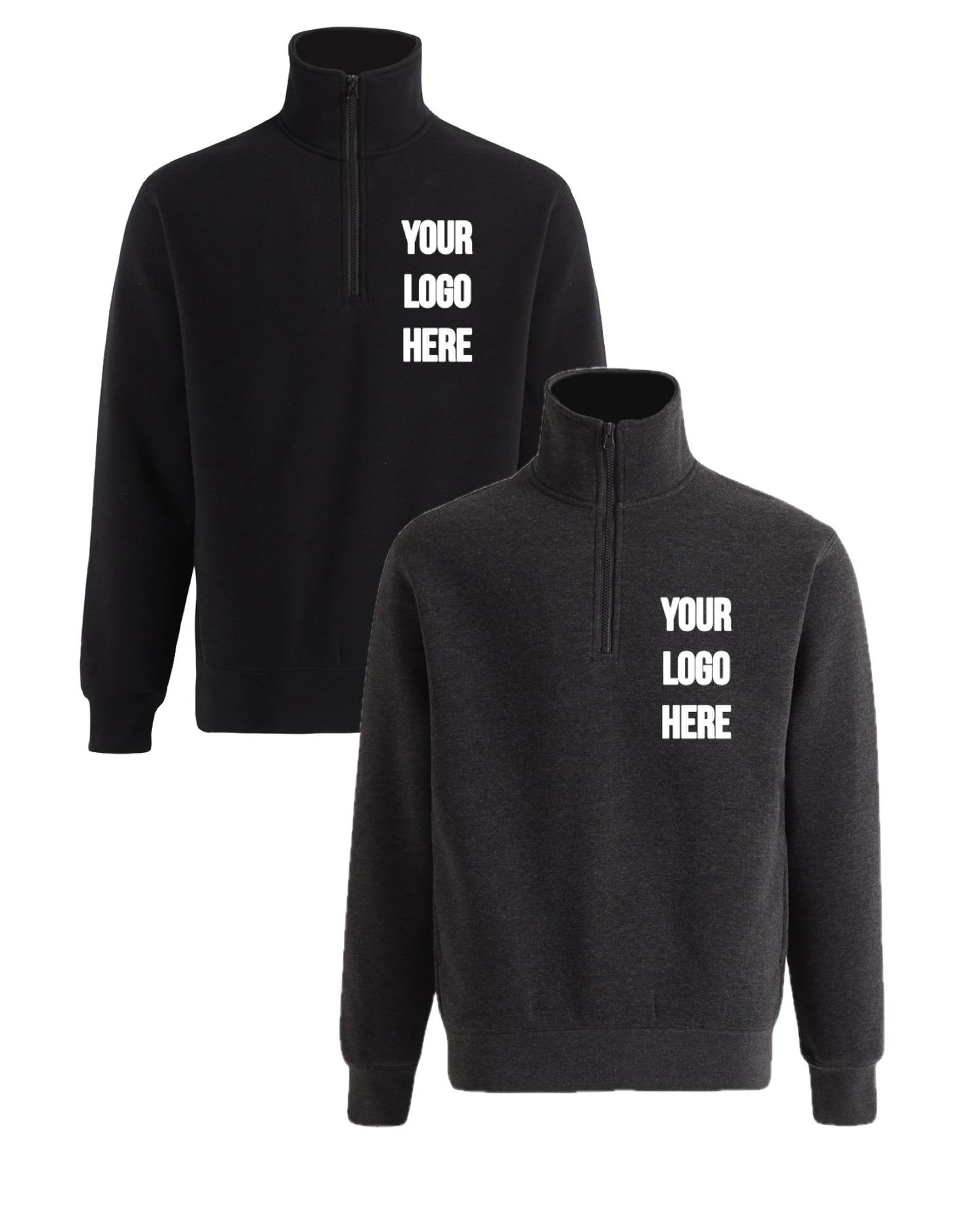 Logo Printed Quarter Zip Crew